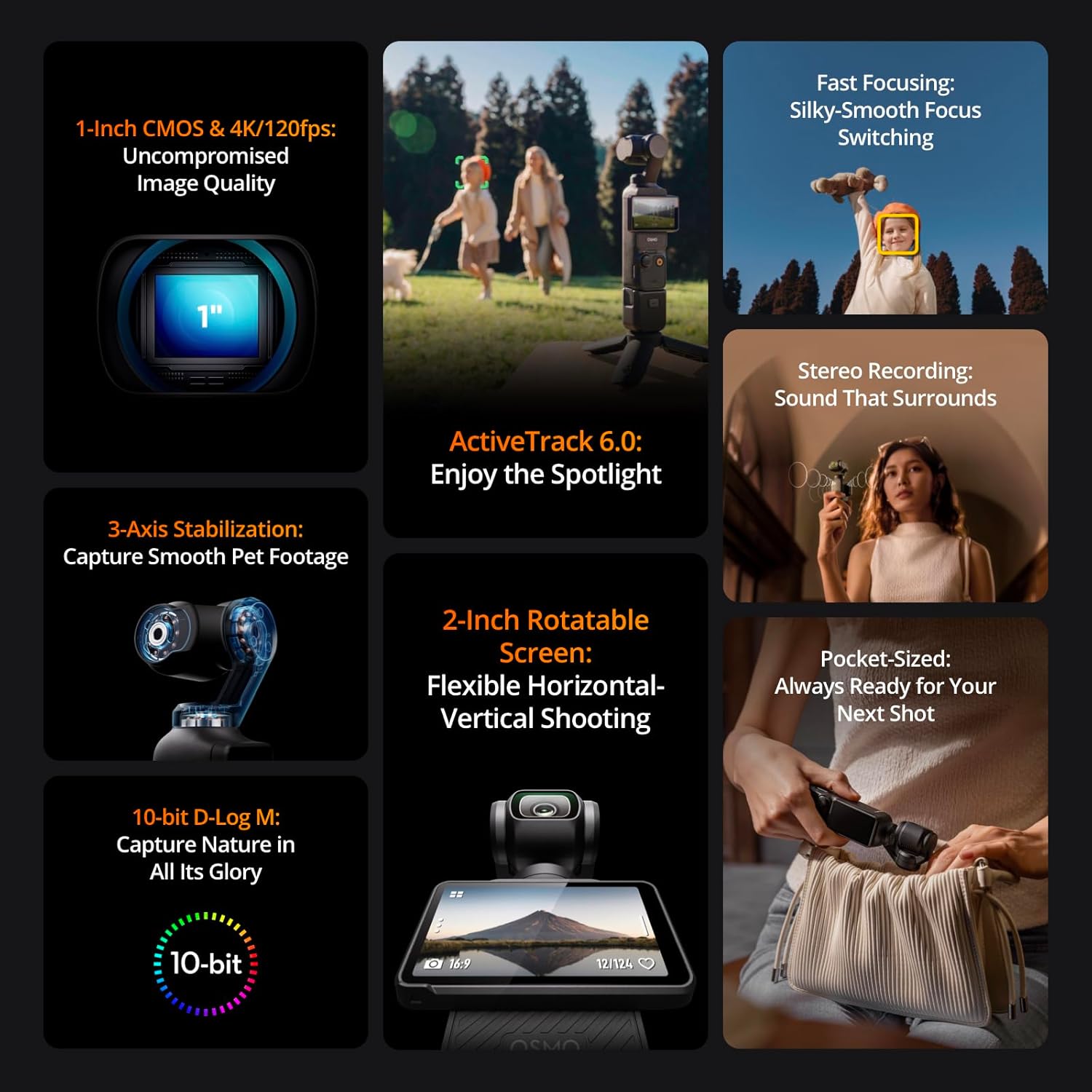 DJI Osmo Pocket 3, Vlogging Camera with 1'' CMOS & 4K/120fps Video, 3-Axis Stabilization, Fast Focusing, Face/Object Tracking, 2 DJI Osmo Pocket 3, Vlogging Camera with 1'' CMOS & 4K/120fps Video, 3-Axis Stabilization, Fast Focusing, Face/Object Tracking, 2